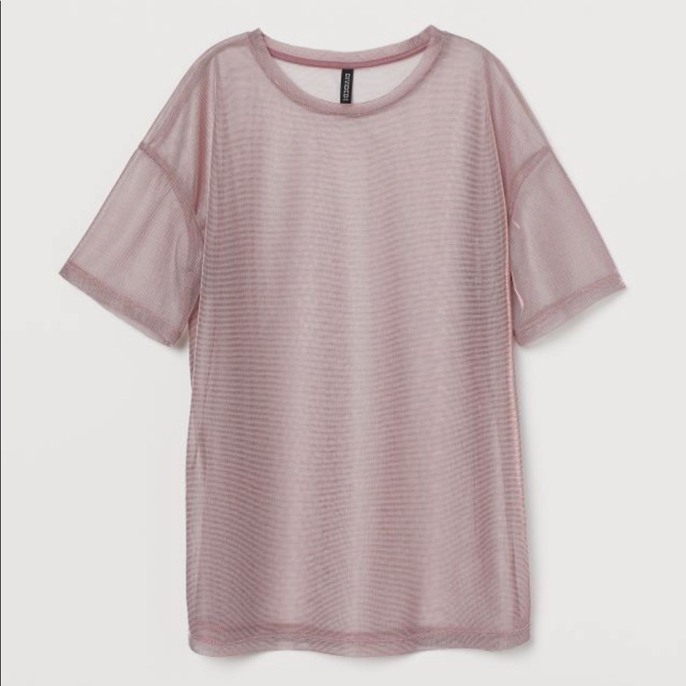 Pink sheer H&M tee